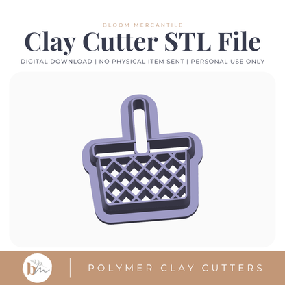 Picnic Basket STL polymer clay cutter