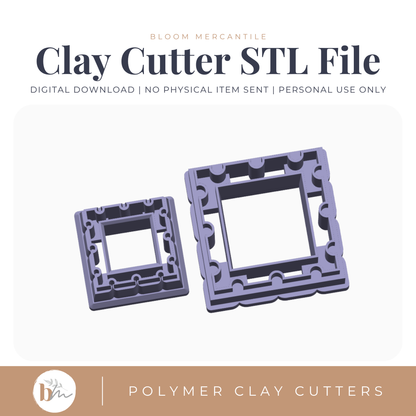 Square Postage Stamps STL polymer clay cutter