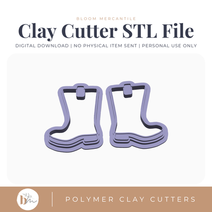 Rainboots Mirror Set - 5 Sizes STL polymer clay cutter