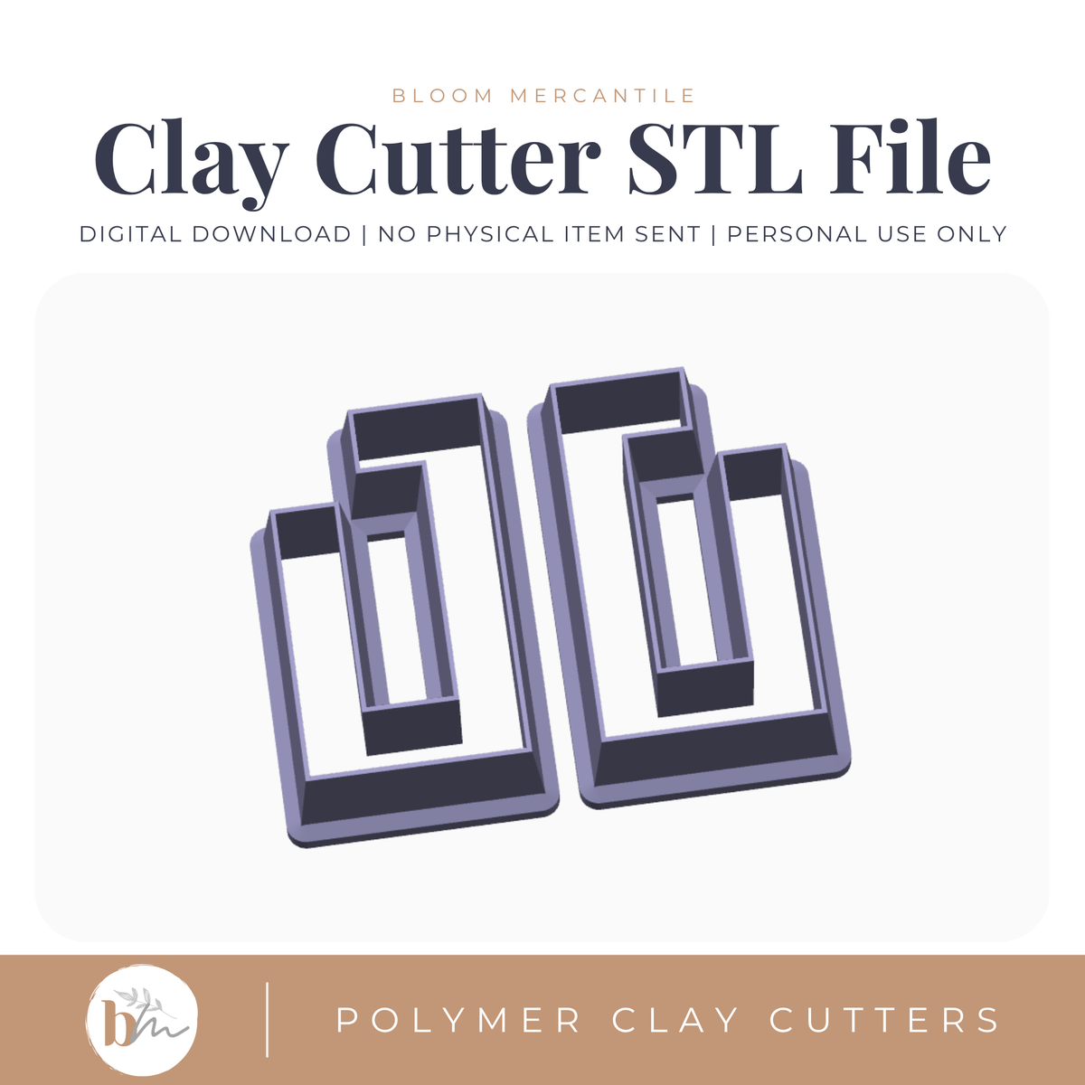 Rectangle Hoop Cutter Mirror Set | Digital STL File | Polymer Clay Tools & Cutters