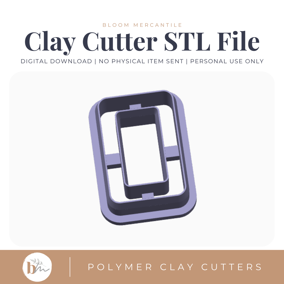 Rectangle Donut | Digital STL File | Polymer Clay Tools & Cutters