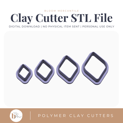 Rhombus - 4 Sizes | Digital STL File | Polymer Clay Tools & Cutters