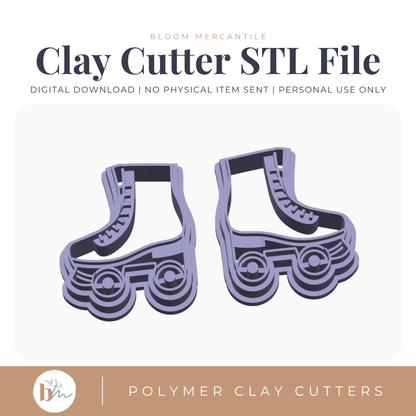 Roller Skates Mirror Set | Digital STL File | Polymer Clay Tools & Cutters