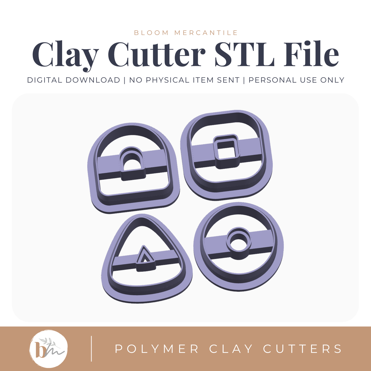 Rounded Donut Basic Shapes - 4 Designs | Digital STL File | Polymer Clay Tools & Cutters