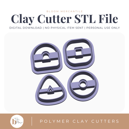 Rounded Donut Basic Shapes - 4 Designs | Digital STL File | Polymer Clay Tools & Cutters