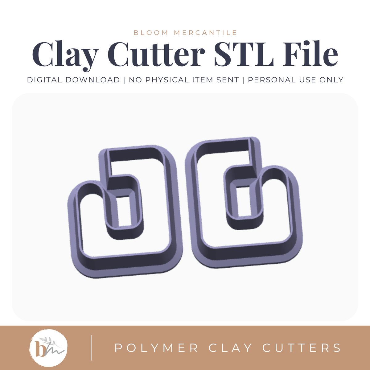 Rounded Square Hoop Cutter Mirror Set | Digital STL File | Polymer Clay Tools & Cutters
