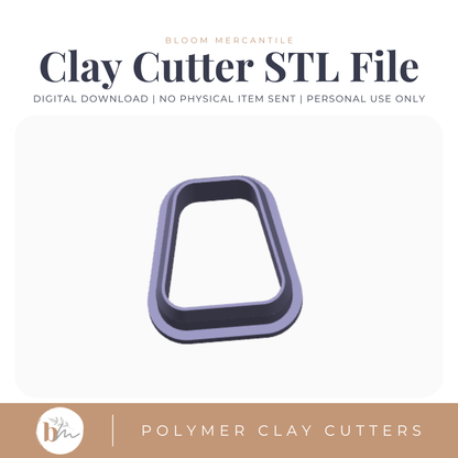 Rounded Trapezoid Topper | Digital STL File | Polymer Clay Tools & Cutters