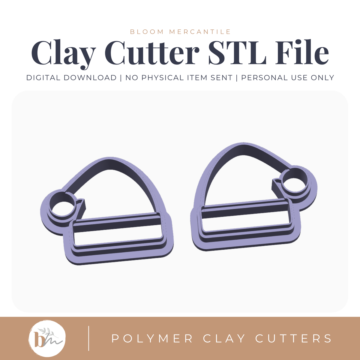 Santa Hat Mirror Set - 4 Sizes | Digital STL File | Polymer Clay Tools & Cutters