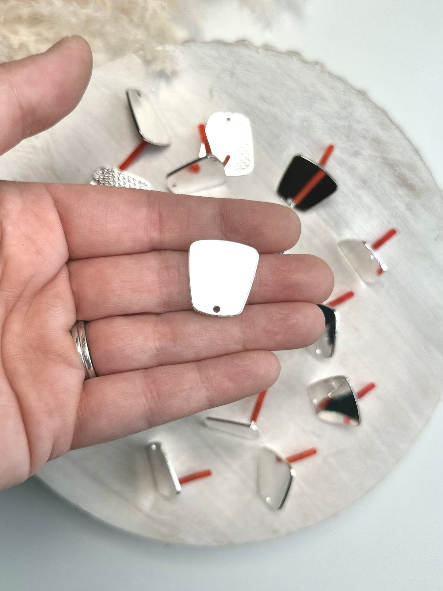 Large Trapezoid Earring Post - Gold or Silver (10pc)