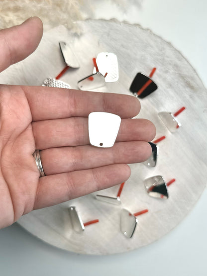 Large Trapezoid Earring Post - Gold or Silver (10pc)