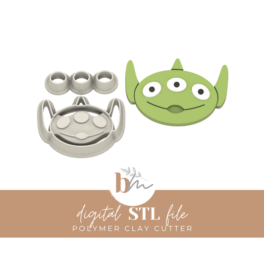 Little Green Alien - 3 Sizes | Digital STL File | Polymer Clay Tools & Cutters
