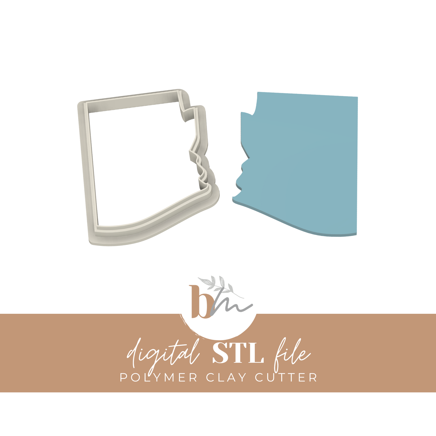 Arizona State Silhouette - 4 Sizes | Digital STL File | Polymer Clay Tools & Cutters