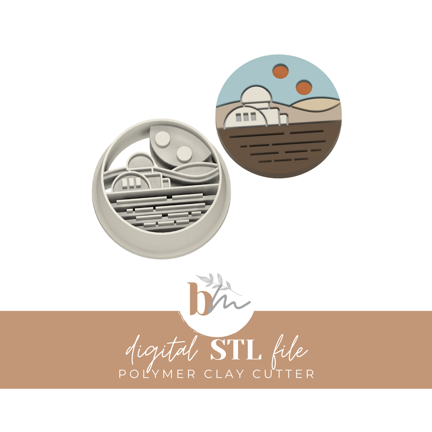 Tatooine Skyline | Digital STL File | Polymer Clay Tools & Cutters