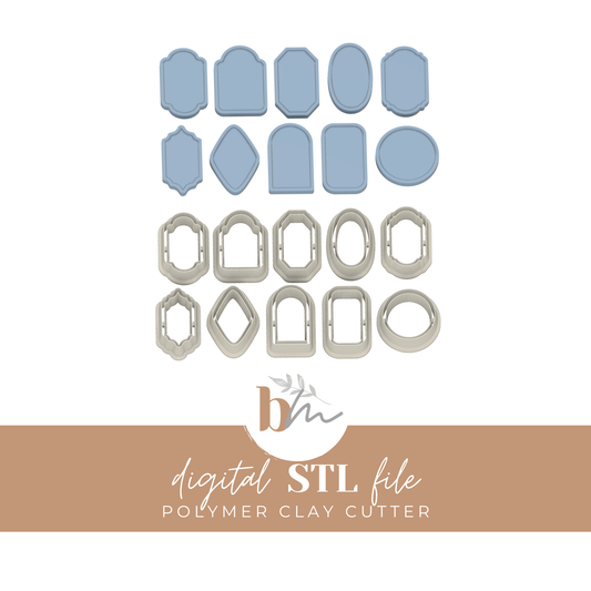 Bordered Frames - 10 Designs | Digital STL File | Polymer Clay Tools & Cutters