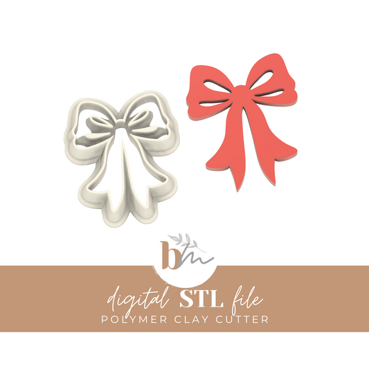 Flowy Bow - 2 Sizes | Digital STL File | Polymer Clay Tools & Cutters