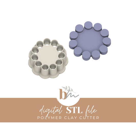 Debossed Bubble Frame - Circle | Digital STL File | Polymer Clay Tools & Cutters