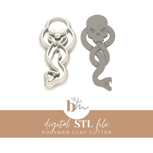 Dark Magic Snake Symbol | Digital STL File | Polymer Clay Tools & Cutters