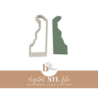 Delaware State Silhouette - 4 Sizes | Digital STL File | Polymer Clay Tools & Cutters