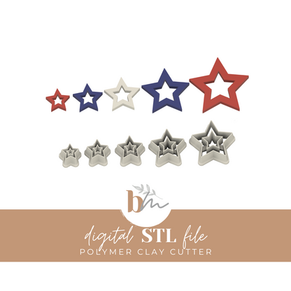 Donut Star - 5 Sizes | Digital STL File | Polymer Clay Tools & Cutters