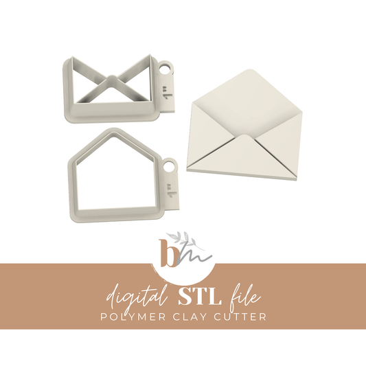 Open Envelope - 5 Sizes | Digital STL File | Polymer Clay Tools & Cutters