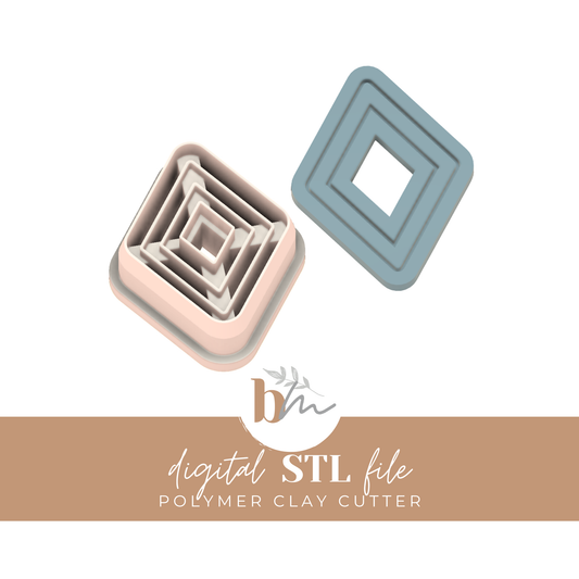 Extruded Diamond | Digital STL File | Polymer Clay Tools & Cutters