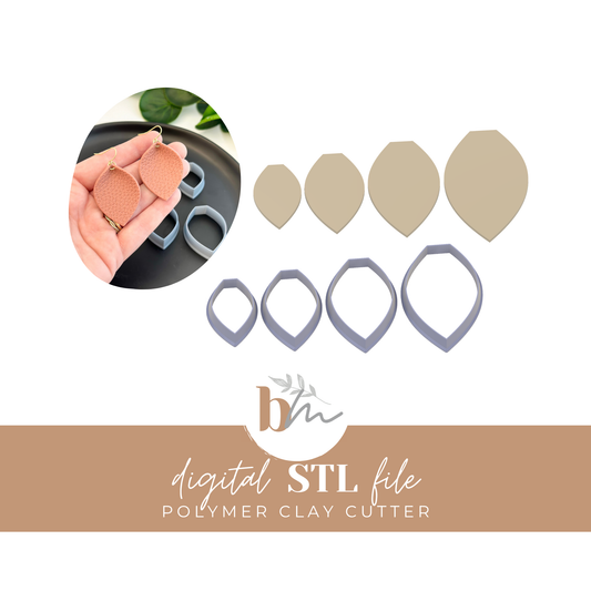 Leather Feathers - 4 Sizes | Digital STL File | Polymer Clay Tools & Cutters