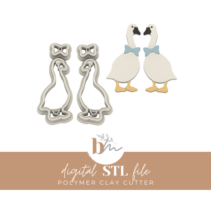 Goose with Bow | Digital STL File | Polymer Clay Tools & Cutters