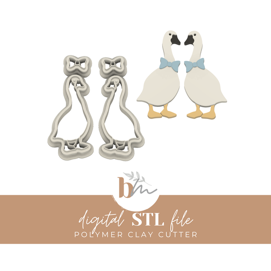 Goose with Bow | Digital STL File | Polymer Clay Tools & Cutters