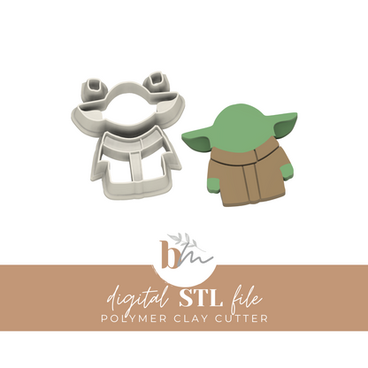 Young Green Alien - 3 Sizes | Digital STL File | Polymer Clay Tools & Cutters