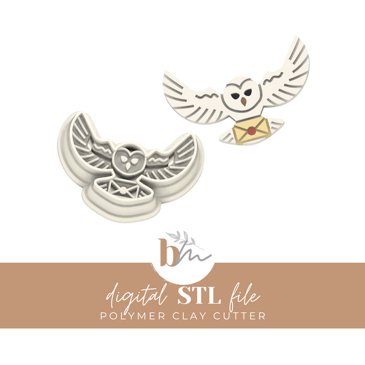 Owl with Letter | Digital STL File | Polymer Clay Tools & Cutters