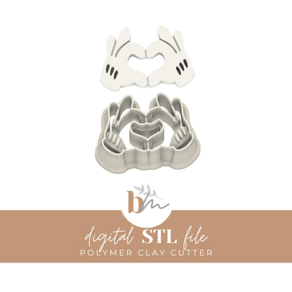 Mouse Heart Hand Gloves - 4 Sizes | Digital STL File | Polymer Clay Cutters & Tools