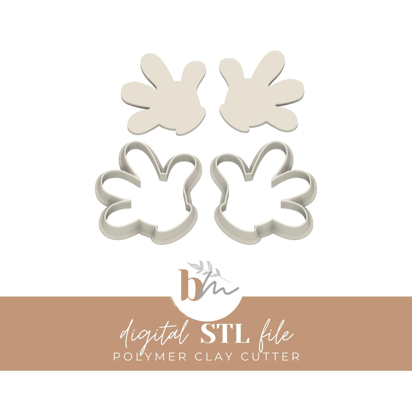 Mouse Gloves - 5 Sizes | Digital STL File | Polymer Clay Cutters & Tools