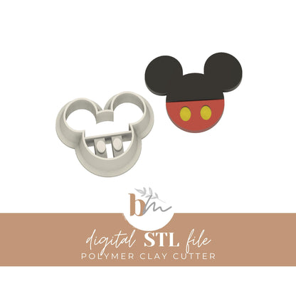 Mouse Head with Dots - 4 Sizes | Digital STL File | Polymer Clay Cutters & Tools