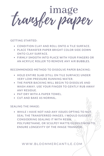 Floral Stamps | T0789 | Image Transfer Paper