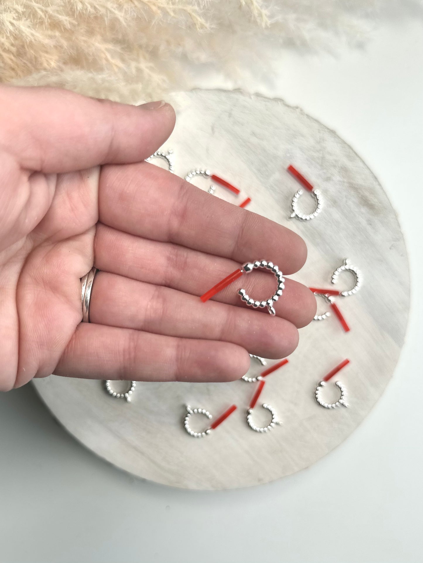 Ball Huggie Hoop Earring Post - Gold or Silver (10pc)