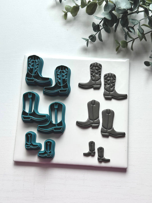 Cowboy Boots (Mirror Set) | Polymer Clay Cutter