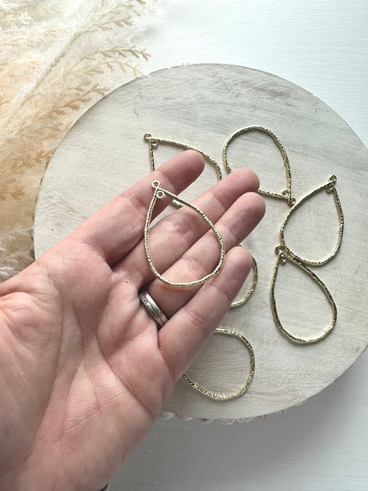 Teardrop Loop Pendant Charm - Gold or Silver (10pc)