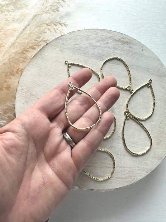 Teardrop Loop Pendant Charm - Gold or Silver (10pc)