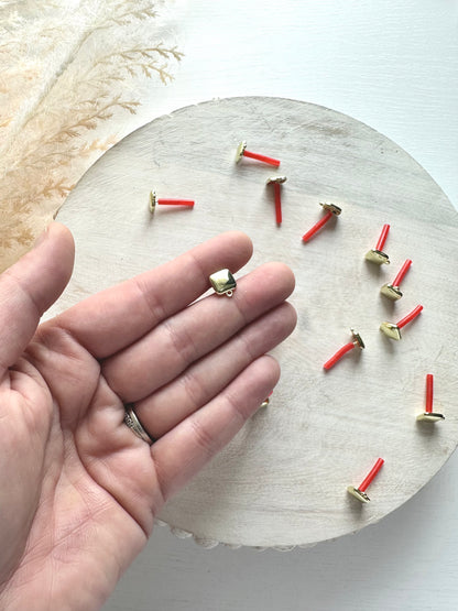 Square Earring Post - Gold or Silver (10pc)