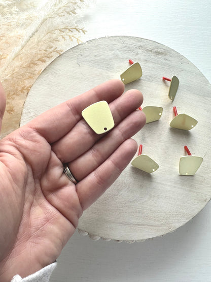 Large Trapezoid Earring Post - Gold or Silver (10pc)