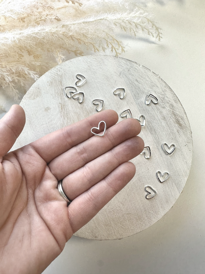 Heart Bezel Charm - Gold or Silver (10pc)