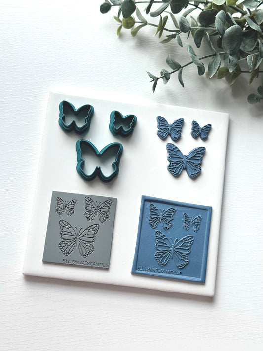 Butterflies | Texture Mat & Polymer Clay Cutters