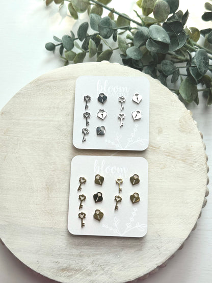 Heart Lock and Key | Add-On Stud Packs (5 pair)