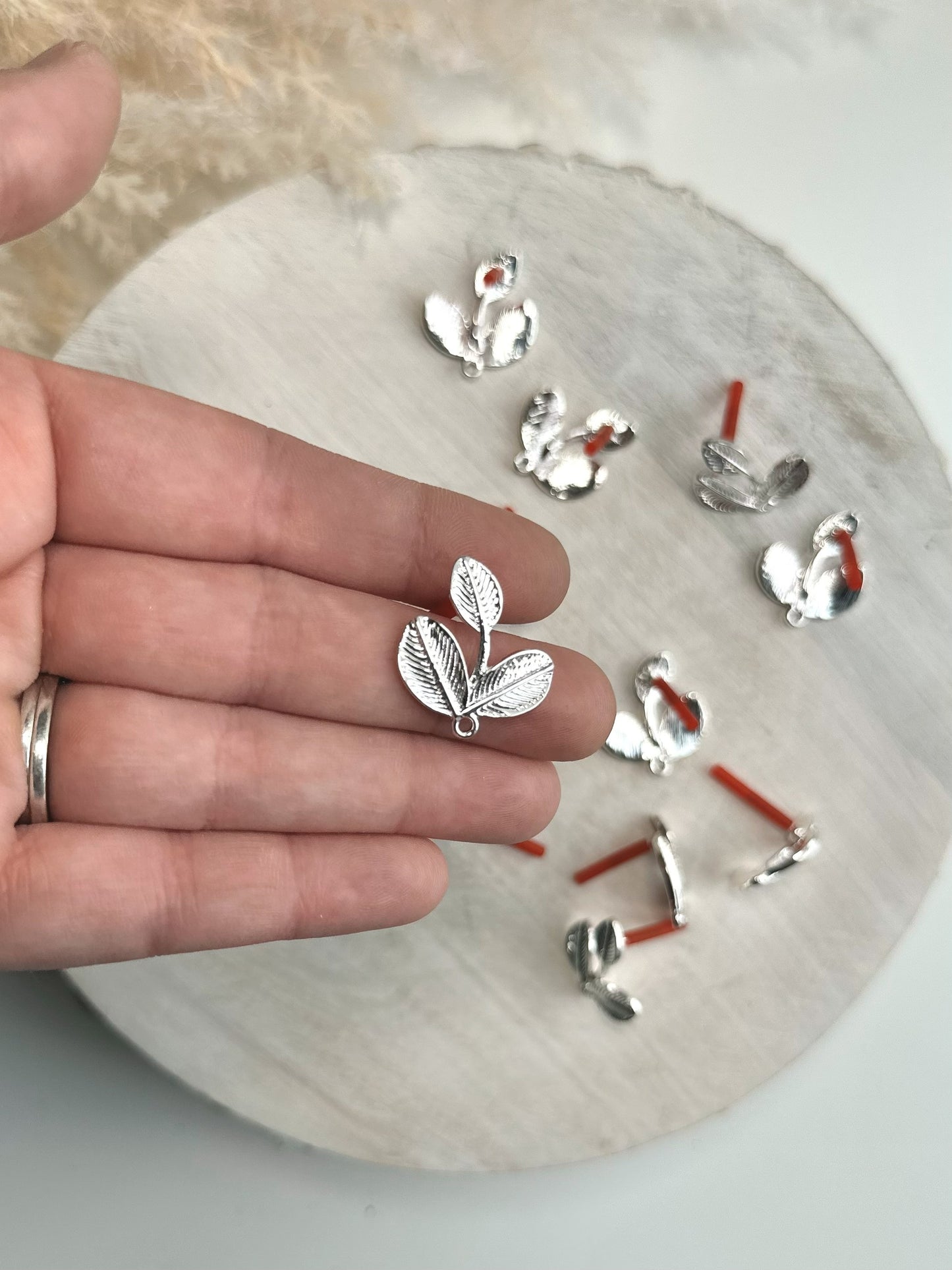 Leaves Earring Post - Gold or Silver (10pc)