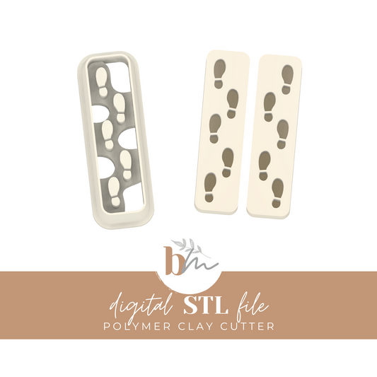 Magical Map Footsteps - Skinny Rectangle | Digital STL File | Polymer Clay Tools & Cutters