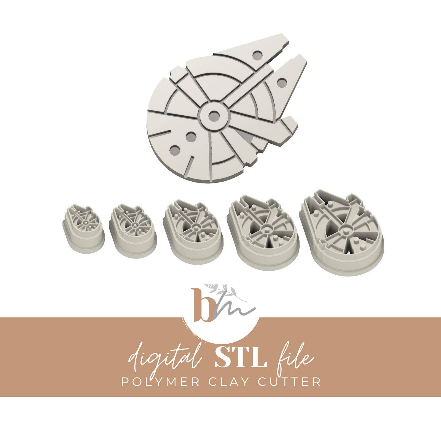 Allies Fighter Ship - 5 Sizes | Digital STL File | Polymer Clay Tools & Cutters
