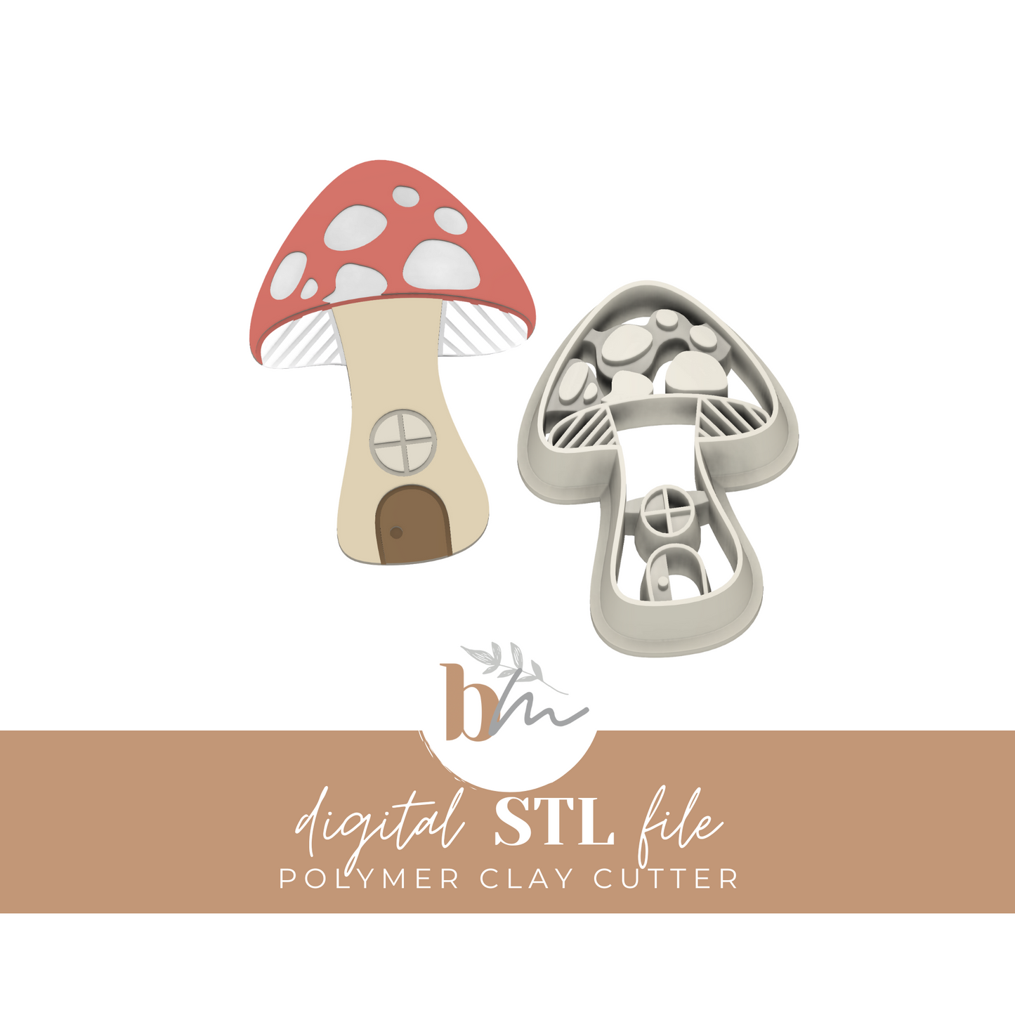 Mushroom Cottage | Digital STL File | Polymer Clay Tools & Cutters