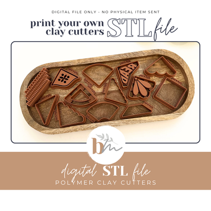 Corner Bookmark 16pc Bundle | Digital STL File | Polymer Clay Tools & Cutters