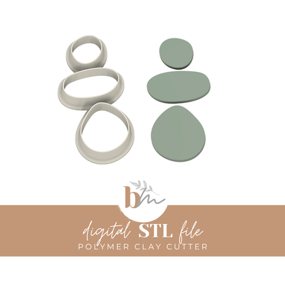 Organic Dangle Cutter Set | Digital STL File | Polymer Clay Tools & Cutters