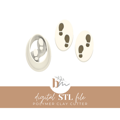 Magical Map Footsteps - Oval | Digital STL File | Polymer Clay Tools & Cutters
